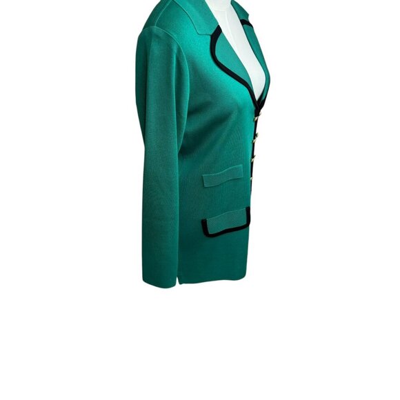Misook True Green Black Trimmed Gold Button Blazer Jacket Size:S Pre-owned - Picture 5 of 8